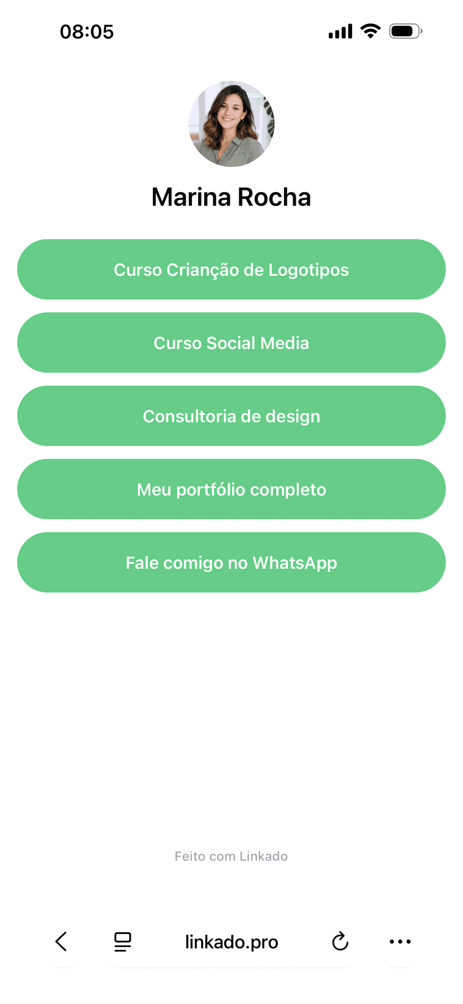 Página pública com botões de compra via Pix